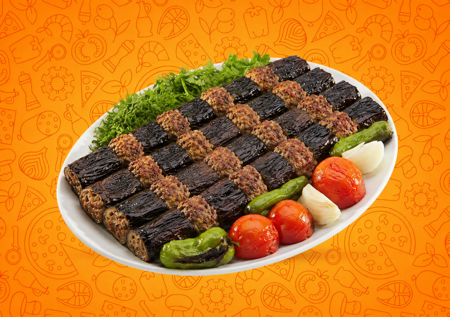 كيلو كباب لحم بالباذنجان